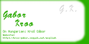 gabor kroo business card